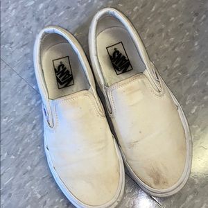 White slip on vans